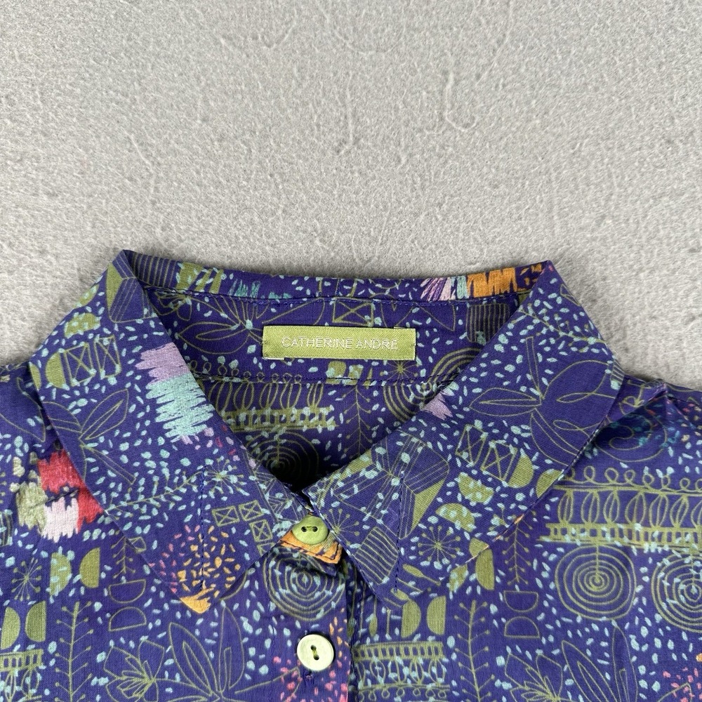Catherine Andre Button Up Shirt 38 Purple‎ Art To Wear Lightweight Palette - Picture 7 of 16